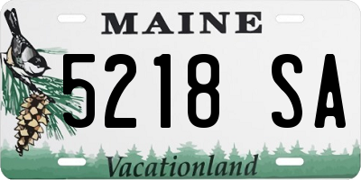 ME license plate 5218SA