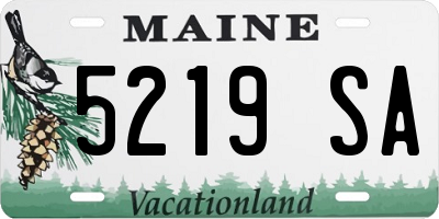 ME license plate 5219SA