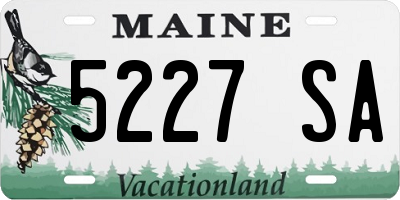 ME license plate 5227SA