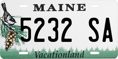 ME license plate 5232SA