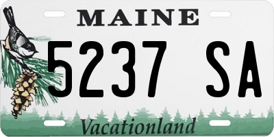 ME license plate 5237SA