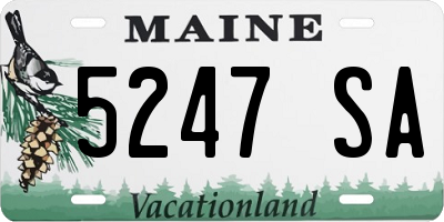 ME license plate 5247SA