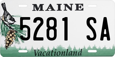 ME license plate 5281SA