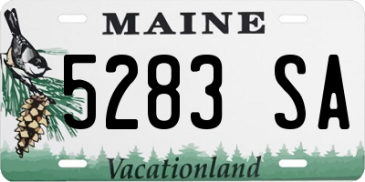 ME license plate 5283SA