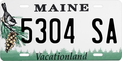 ME license plate 5304SA