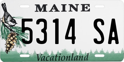 ME license plate 5314SA