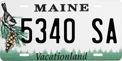 ME license plate 5340SA