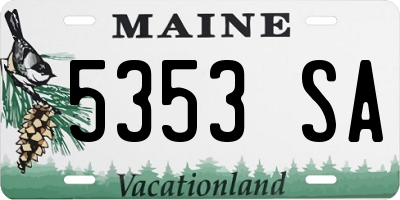 ME license plate 5353SA