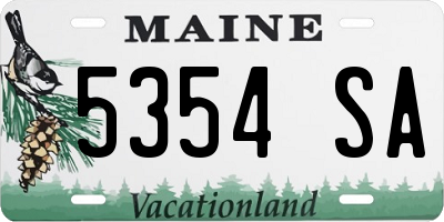 ME license plate 5354SA