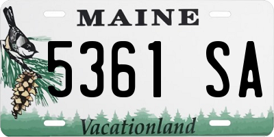 ME license plate 5361SA