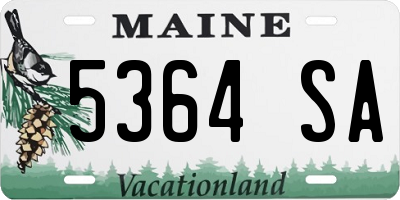 ME license plate 5364SA