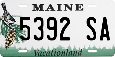 ME license plate 5392SA