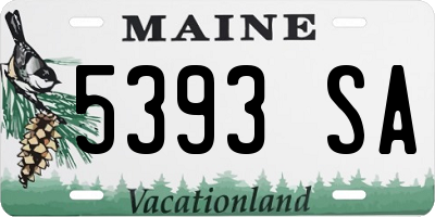 ME license plate 5393SA