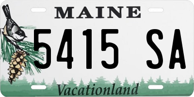 ME license plate 5415SA