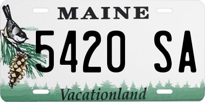 ME license plate 5420SA