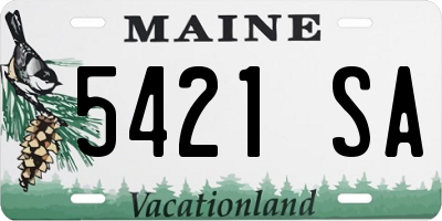 ME license plate 5421SA