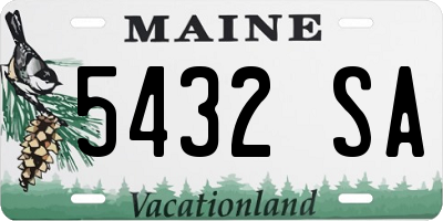 ME license plate 5432SA