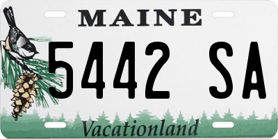 ME license plate 5442SA