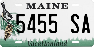 ME license plate 5455SA