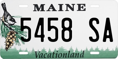 ME license plate 5458SA