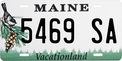 ME license plate 5469SA