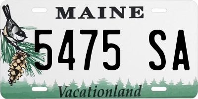 ME license plate 5475SA