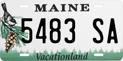 ME license plate 5483SA