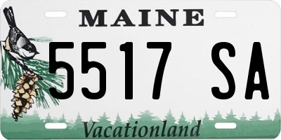 ME license plate 5517SA