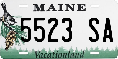 ME license plate 5523SA