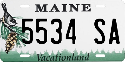 ME license plate 5534SA