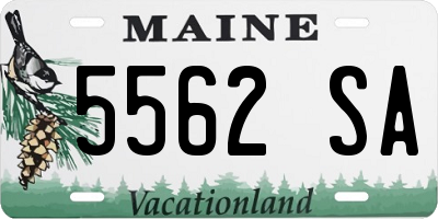 ME license plate 5562SA
