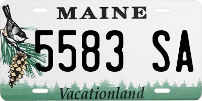 ME license plate 5583SA