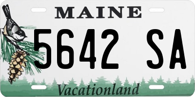 ME license plate 5642SA