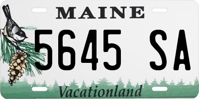 ME license plate 5645SA