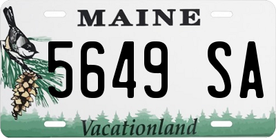 ME license plate 5649SA