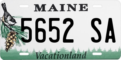 ME license plate 5652SA