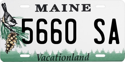 ME license plate 5660SA