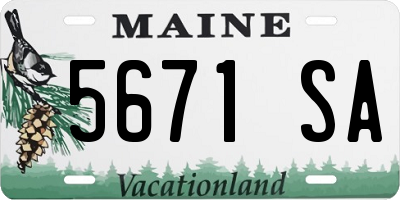 ME license plate 5671SA