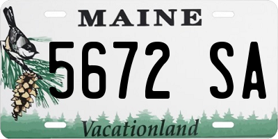 ME license plate 5672SA