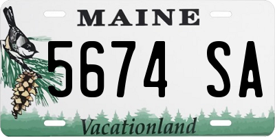 ME license plate 5674SA