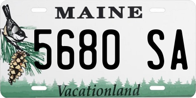 ME license plate 5680SA