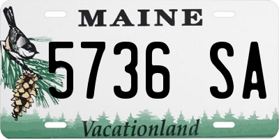 ME license plate 5736SA