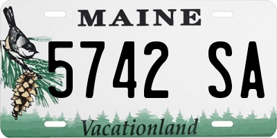 ME license plate 5742SA