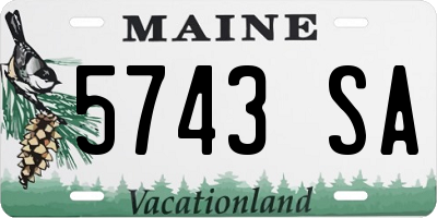 ME license plate 5743SA