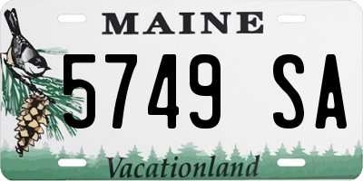 ME license plate 5749SA