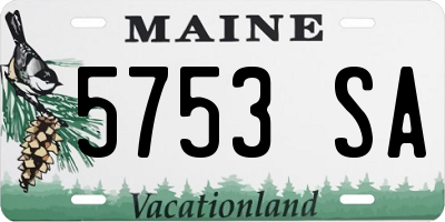 ME license plate 5753SA