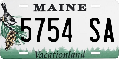 ME license plate 5754SA