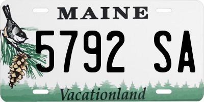 ME license plate 5792SA