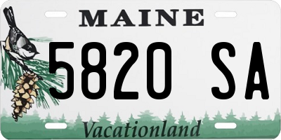 ME license plate 5820SA