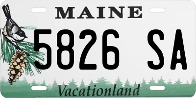 ME license plate 5826SA